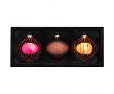 WeRChristmas Christbaumkugeln aus Glas, Kupfer, 3-teilig