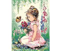 GMMH Diamond Painting Set Bild 30 x 40 Diamant Malerei Stickerei Handarbeit Basteln Mosaik Steine Blumen Korb Mädchen