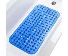 TIKE SMART Badewannenmatte, PVC, rechteckig, Vinyl, transparent/blau, M