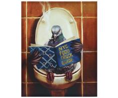 Empire Art Direct Wandbild mit Hocker, Taubenmotiv, modernes Design, fertig zum Aufhängen, Wohnzimmer, Schlafzimmer und Büro, 16 x 2 x 20 cm, Mehrfarbig