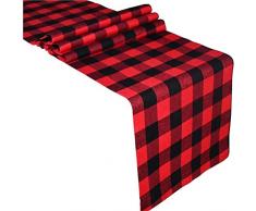 ZHU YU CHUN Tischläufer Buffalo Kariert Weihnachten Tischläufer Kariert für Familie Abendessen Weihnachten Tischdeko Geburtstag Party Home Dekoration, 33 x 274 cm