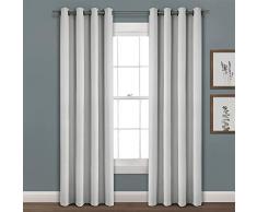 Lush Decor Vorhang aus Kunstleinen, Blickdicht, 213 x 132 cm, Hellgrau