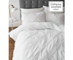 Catherine Lansfield Pinch Pleat So Soft Doppel, Polyester, weiß, Doppelbett