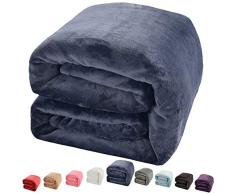 Luxus Fleecedecke von shilucheng Super Weich und warm Fuzzy Plüsch leicht Schlafcouch Decken King/Queen/Twin/Überwurf/Reisegröße, Polyester-Mischgewebe, königsblau, Twin (90-Inch-by-65-Inch)