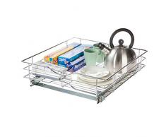 Home Zone Living Ausziehbarer Organizer | 27,9 cm B x 53,3 cm T | Unterschrank Küche Korb Organisation 20 W x 21 D Korb-Stil.