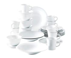 Kahla 320814A90032C Update Komplettset Porzellan Geschirr-Set 4 Personen Tafelservice modern 28 teilig Tassen Teller Schalen Suppenteller weiß