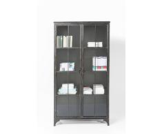 Kare Vitrine Factory, Stahl lackiert, Türfronten: Glas (Normalglas), 37 x 95.5 x 184.8