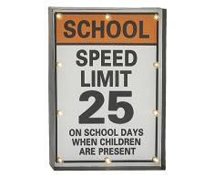 Deco 79 87491 Metall LED Schule Deko Schild, 38,1 x 50,8 cm