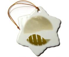 3dRose ORN 85557 _ 1 Lounge Stuhl, auf Strand, PLACENCIA, belize-sa02 jme0194-john und Lisa Merrill-Snowflake Ornament, 3 Zoll, Porzellan