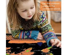 Scratch aus Karte der Welt | Travel World Map Poster | US Staaten und Country Flaggen | Größe 32 ½ x 23 ½ Zoll | beinhaltet Kratzbaum | Inspiration Geschenk für Traveler |, Inspiriert von Life