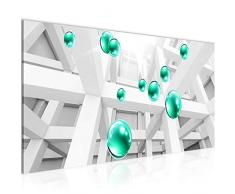 Bilder 3D - Kugeln Wandbild Vlies - Leinwand Bild XXL Format Wandbilder Wohnzimmer Wohnung Deko Kunstdrucke Türkis 1 Teilig - MADE IN GERMANY - Fertig zum Aufhängen 014312b