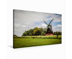 Premium Textil-Leinwand 75 x 50 cm Quer-Format Alte Windmühle nahe Wismar | Wandbild, HD-Bild auf Keilrahmen, Fertigbild auf hochwertigem Vlies, Leinwanddruck von Thomas Deter