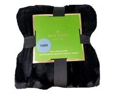 K S Kate Spade Fleecedecke für Doppelbetten, 177,8 x 228,6 cm, Schwarz