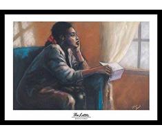 Buyartforless Work Poster The Letter von Monica Stewart, 34 x 61 cm, Romantisches Ethnisches Kunstdruck, Braun