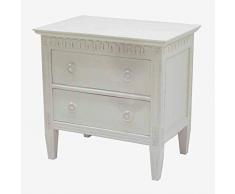 Better & Best Rctg Rechteckiger Tisch mit Zwei Schubladen, Fruchthöhe mit Deckel, Weiß, Maße 57 x 39,5 x 57 cm, Material: Holz, Einheitsgröße