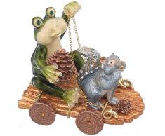 Keren Kopal Frosch und Eichhörnchen auf Auto Schmuckkästchen Holz, Dekoriert mit Swarovski-Kristallen
