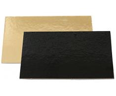 5932591 DECORA RECHTECKIGE TORTENPLATTEN SCHWARZ UND GOLD 30X40CM 40ST BAKERY