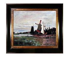overstockArt Windmühle bei Zielgruppe II von Monet mit opulenten Rahmen, dunkel gemasertes Holz mit Gold Trim