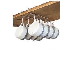 Bafvt Kaffee Becher Halter, Tassen, Rack Unter Regal, Küche Aufbewahrung Trocknen Rack, 304 Edelstahl 8 Silber