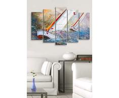 Bonamaison dekorativ 100% Mdf Malerei für Startseite,Gemälde für Wohnzimmer, Kunstdruck für Küche, Gerahmte Bilder für Schlafzimmer 60X110 Cm, 5 Stüc - Hergestellt in der Türkei