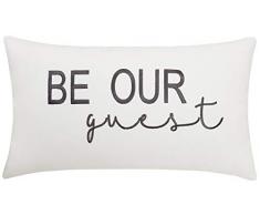 EurasiaDecor decorhouzz EU Werden Unsere Gäste Bestickt Kissenbezug Kissen Überwurf Kissen Dekoratives Kissen Hochzeit Geburtstag Jahrestag 30,5 x 50,8 cm, Baumwolle/Leinen, elfenbeinfarben, 12x20