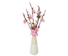 Künstlicher Kirschblütenbund in Vase aus Keramik, Künstliche Zweige, Kunstblumen, Künstliche Deko, Unechte Blumen, Kunstblume, Frühjahrsdekoration, Tischdeko, Frühjahr, Ostern, Floristik, Textil