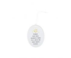 Pavillon Gift Company Porzellanschild mit Schleife, Weiß/Gold, Aufschrift Mothers Hold Their Children Hands for A While and Their Hearts Forever, 8,9 cm