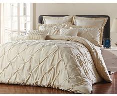 Unique Home Schmusetuch mit Plisseefalten, wendbar, farbecht, 8-teilig Queen Taupe