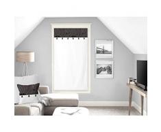 Soleil docre Oasis Scheibengardine, Voile, Baumwolle, Schwarz, 60 x 120 cm