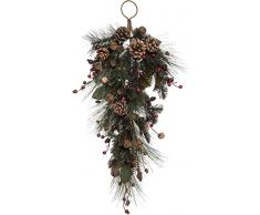 Transpac Tannenzapfen mit Weihnachtsglocke, Grün