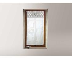 Soleil docre Scheibengardine Bestickt Baumwolle 60x90 cm Passion grau