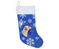 Carolines Treasures Winter Schneeflocken Labrador Retriever, gelbe Weihnachtsstrümpfe, Mehrfarbig