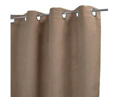 Homemaison Vorhang Uni aus Wildleder, Polyester, Leinen, 250 x 140 cm