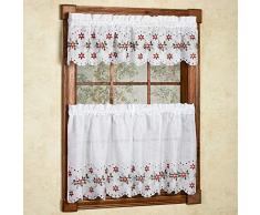 Lorraine Home Fashions Weihnachtsstern Cutwork Etagen Vorhang Paar, 142 x 61 cm