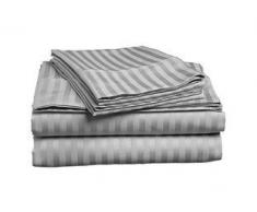 Deluxe Hotel Betten Hotel Bettwäsche, Premier Satin-Bettlaken-Set, Satin, Grau, Twin