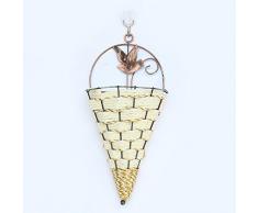 WYFKYMXX Vase Blumentopf Blume Hängekorb Hängend Eisen & Rattan Blumentopf Zum Aufhängen, für Innen Dekoration Blumen (Muster Farbe zufällig Lieferung), 30 cm