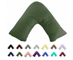 taoson 100% Baumwolle Fadenzahl 300 weiß Chevron Zig Zag voller Länge Reißverschluss Körper Kissen Fall nur Cover kein Einsatz 53,3 x 137,2 cm, baumwolle, V-olive Green, V Shaped Pillowcase