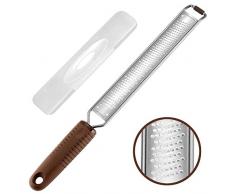 CHEFMADE Lemon Reibe mit staubdichten Lippe, Kreissägeblatt Zahn 18/8 Edelstahl mit Rutschfestem Griff und Klammer Käse, Zitrone, Ingwer & Sparschäler