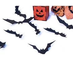 The Personalized Gift Co Halloween-Deko für Halloween, 3D-Fledermaus-Dekoration, gruselige Fledermaus-Aufkleber für Wand, DIY, Kunst-Dekoration für Tür, Fenster, Wohnzimmer, Schlafzimmer 12 Large + 52 Small