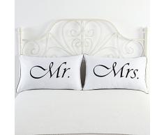 dasyfly 2 Herr und Frau Kissen, HIS und HERS Paare Kopfkissen, Hochzeit, Jahrestag, V-Day, Weihnachten, romantisches Geschenk Idee, HIS und HERS Geschenke für SIE, ihn, Paare Mr and Mrs