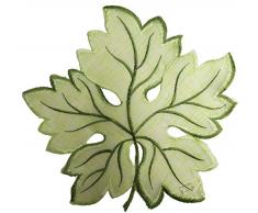 GRANDDECO Tischsets, Ahornblätter, 4 Stück, Bestickt, Ahornblätter, Tischdekoration für Zuhause, Küche, Esszimmer, Frühling/Herbst, Urlaub, Tischdekoration Placemat 12 Set of 4 grün