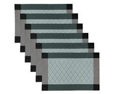 PETJAY Platzsets, 4/6 Stück, hitzebeständig, Rutschfest, PVC Tischsets für Esstisch, strapazierfähig, gewebte Vinyl-Farbe, Tischsets Exquisite Pack Lattice+Blue