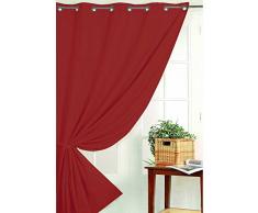 Homemaison Vorhang Blickdicht Nicht Feuer M1, Polyester, Bordeaux, 260 x 240 cm