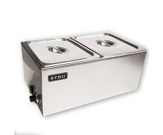 SYBO ZCK Bain Marie Speisewärmer 2 Abschnitte (2 Sections) silber
