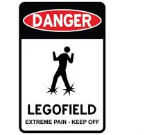 Vinyl is your Friend Gefahr Legofield Türschild - Vinyl Aufkleber Wand-Dekor für Lego Fans und Brick Builders Zimmer Digital Print mittel disp