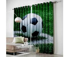 Sodika Ösenvorhang-Set, Zimmerdekoration, Vorhänge für Wohnzimmer, Esszimmer, Schlafzimmer, geometrisches Muster 40 x 63 - Set of 2 Football1soa1643
