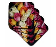 3dRose CST_7888_1 Untersetzer, Rosenstrauß, weich, 4 Stück