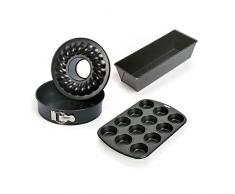 Kaiser Classic Backform-Set, 4-teilig, Springform mit Flach- und Rohrboden 26 cm, Königskuchenform 30 cm, Muffinform für 12 Muffins Standard-Muffingröße 7 cm, antihaftbeschichtet