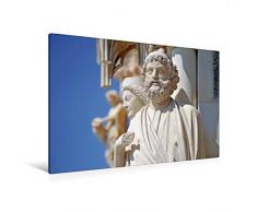 Premium Textil-Leinwand 120 x 80 cm Quer-Format Skulpturen der südlichen Fassade | Wandbild, HD-Bild auf Keilrahmen, Fertigbild auf hochwertigem Vlies, Leinwanddruck von Patrice Thebault