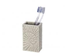 Wenko 21721100 Fossil Beige Zahnputzbecher-/ Zahnbürstenhalter, für Zahnbürste und Zahnpasta, 7,7 x 12 x 5,6 cm, Beige